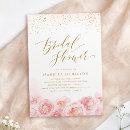 Elegant script gold & blush floral bridal shower