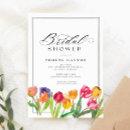 Elegant Spring Tulip Calligraphy Bridal Shower