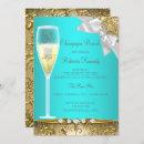 Elegant Teal Blue Gold White Champagne Brunch