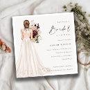 Elegant White Wedding Gown Bridal Shower Invite