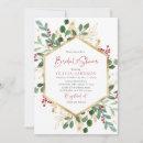 Elegant Winter Red Gold Christmas Bridal Shower