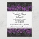 Fancy Purple Black Damask Bridal Shower Invitation