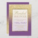 Faux gold glitter ombre purple chic bridal shower