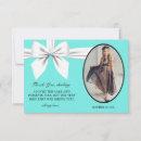 Flat Elegant Aqua Tiffany White Bow Thank You