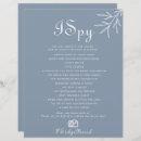 Formal Minimal Dusty Blue I Spy Wedding Game