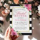 Fuchsia Purple Red Floral Stripes Bridal Shower