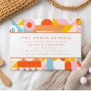 Funky Modern Orange Tiny Human Shindig Baby Shower