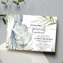 Gender neutral baby shower, elephant greenery gold