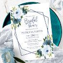 Geometric Dusty Blue Floral Bridal Shower