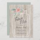 Gray wood floral mason jar script bridal shower