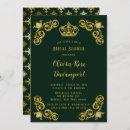 Green & Gold Royal Crown Damask Bridal Shower