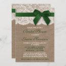 Green Ribbon On Burlap & Lace Bridal Shower