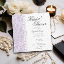 Lace Pearls Damask Lavender Elegant Bridal Shower