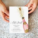 Let's Toast Pink Champagne Bottle Bridal Shower