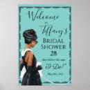 Little Black Dress Blue Bridal Shower Welcome Poster