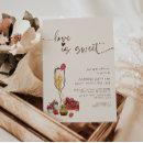 Love Is Sweet Bridal Shower Gold Champagne Glass  Invitation