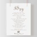 Minimalist Brown Evening Boho I Spy Wedding Game