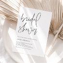 Minimalist Handwritten Script Black Bridal Shower