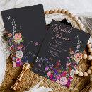 Modern chic wild flowers script bridal shower