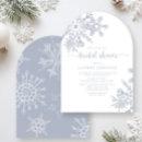 Modern Dusty Blue Snowflake Winter Bridal Shower