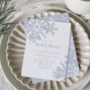 Modern Dusty Blue Snowflake Winter Bridal Shower