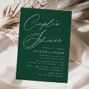 Modern Elegant Script Green Couple's Shower