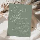 Modern Elegant Script Sage Green Couple's Shower