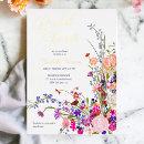 Modern fall wild flowers script bridal shower foil