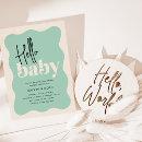 Modern Hello Baby Mint Green & Cream Baby Shower