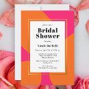 Modern Hot Pink and Orange Abstract Bridal Shower