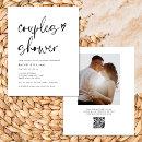 Modern Minimalist Photo QR Code Couples Shower