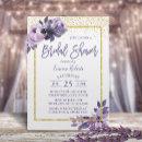 Modern Purple Floral Gold Frame Bridal Shower