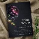 Moody Gothic Purple Black Peony Bridal Shower