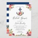 Nautical Bridal Shower Navy Stripes Anchor Floral