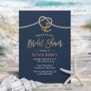 Nautical Gold Anchor Rope Navy Blue Bridal Shower