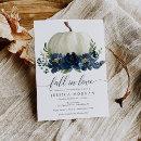 Navy Blue Pumpkin Fall in Love Bridal Shower