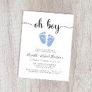 Oh Boy Blue Feet Couples Baby Shower Invitation Post