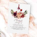 Orange Burgundy Floral Wine Tasting Bridal Shower