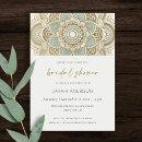 Ornate Gold Teal Mandala Bridal Shower Invite