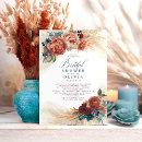 Pampas Grass Teal Blue Terracotta Bridal Shower