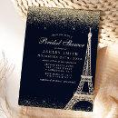 Paris Eiffel Tower Gold Sparkle Bridal Shower