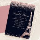 Paris Eiffel Tower Rose Gold Sparkle Bridal Shower