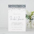 Peacock Blue Glitter Budget Bridal Shower Invite