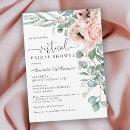 Pink and Beige Floral Virtual Bridal Shower