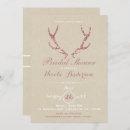 Pink Glitter Antlers Rustic Kraft Bridal Shower