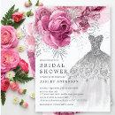 Pink & Silver Floral Wedding Dress Bridal Shower