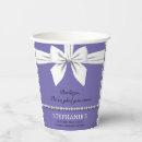 Purple Elegant Fancy Tiffany Birthday Tableware Paper Cups