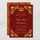 Red and Gold Royal Crown Damask Bridal Shower