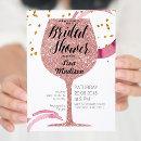 Rose Gold Wine Bridal Shower Invitation