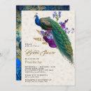 Royal Blue Purple Floral Peacock Bridal Shower